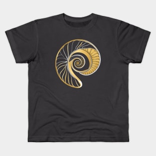 Fibonacci spiral seasheel geometric design for fibonacci day Kids T-Shirt